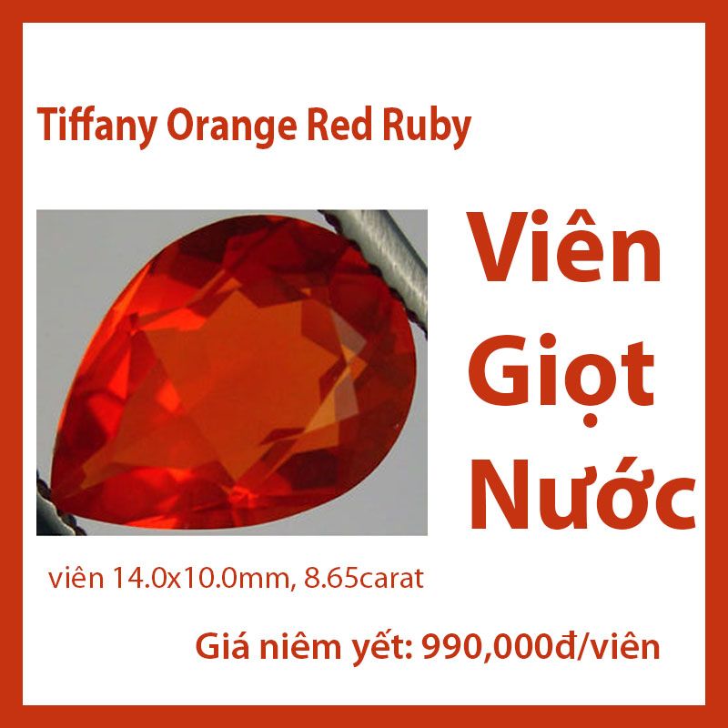 Orange Red Ruby Pear 14x10mm