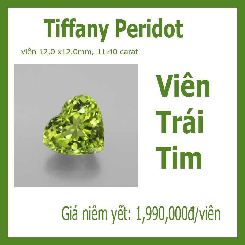  Peridot Heart 12 x12mm 