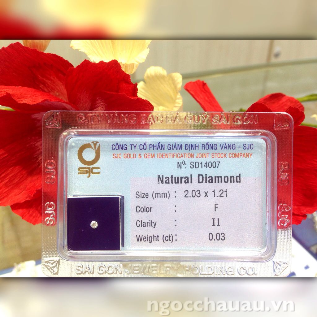 SD047-Kim Cương Thiên Nhiên 2.03x1.21mm; 0.03ct; F/I1 (SJC SD014007)