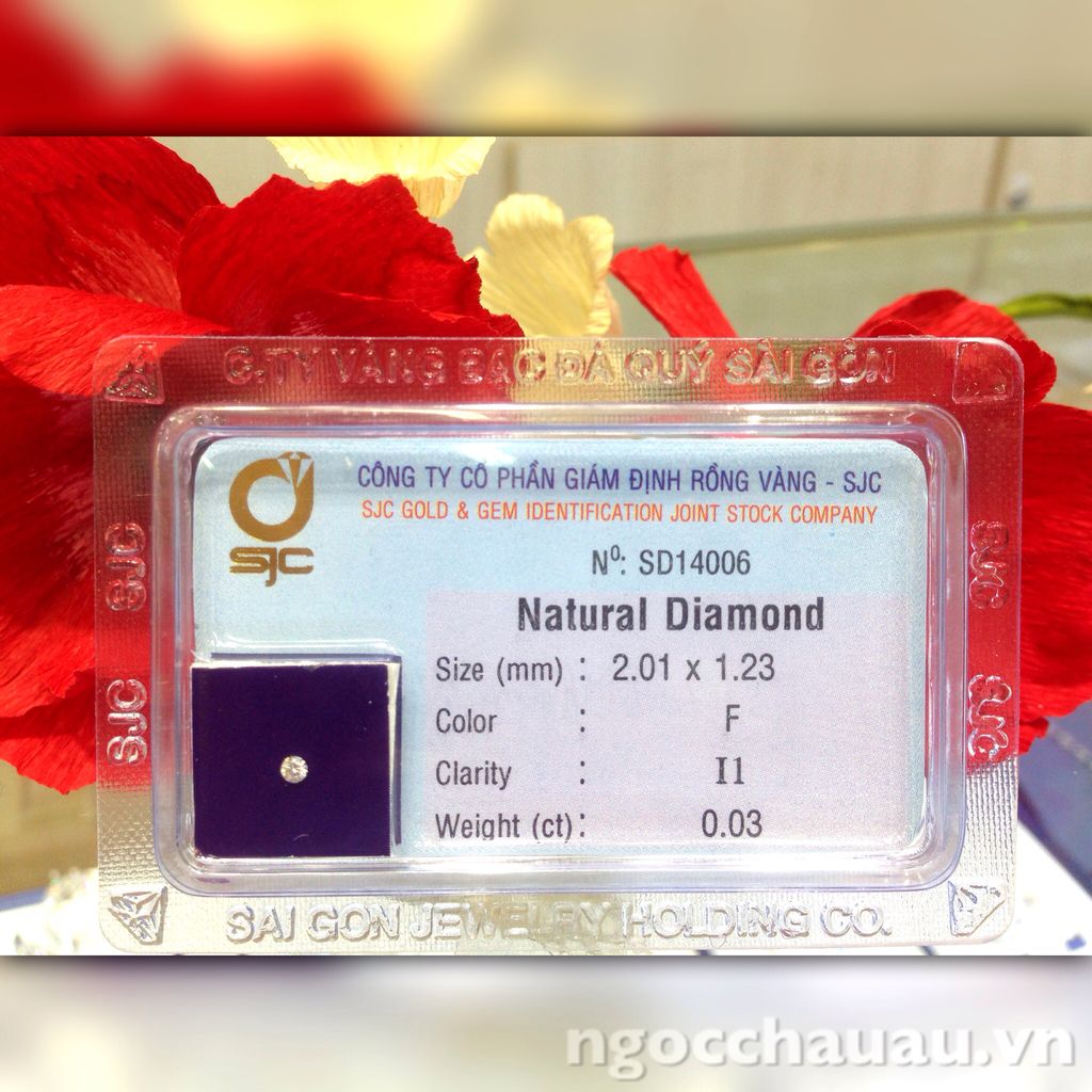 SD049-Kim Cương Thiên Nhiên 2.01x1.23mm; 0.03ct; F/I1 (SJC SD014006)
