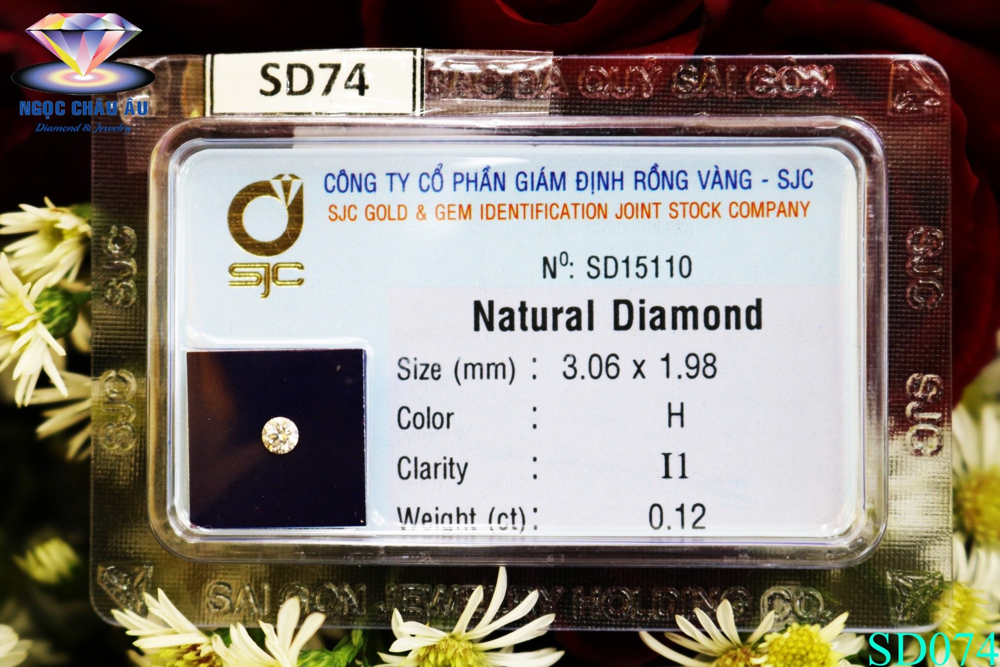SD74-Kim Cương Thiên Nhiên 3.06x1.98mm; 0.12ct; H/I1 (SJC SD015110)