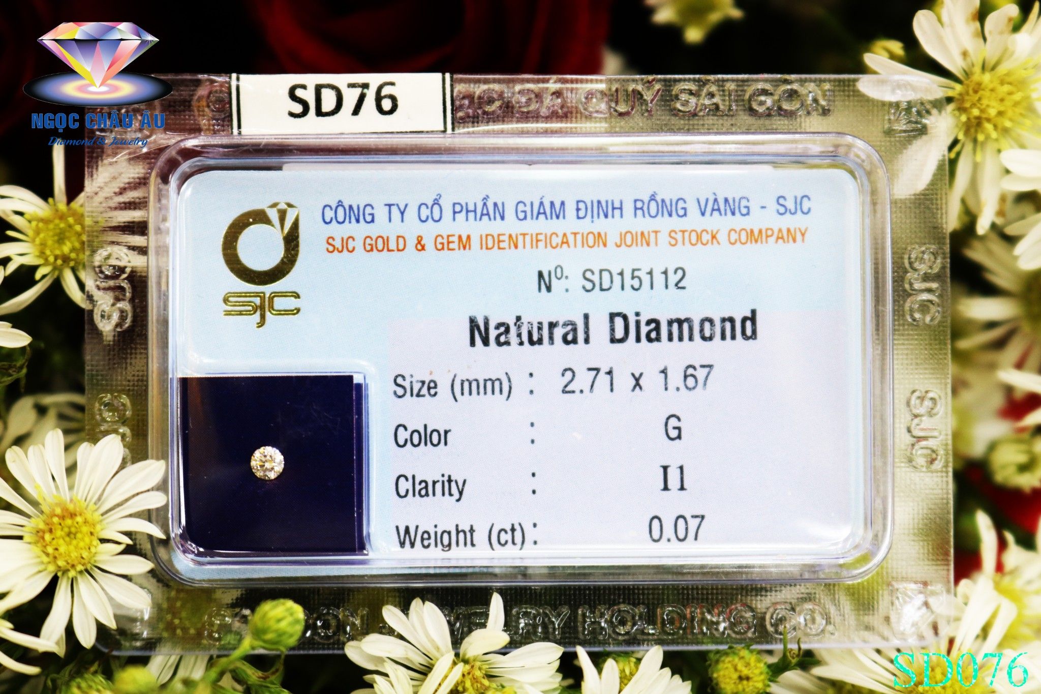  SD76-Kim Cương Thiên Nhiên 2.71x1.67mm; 0.07ct; G/I1 (SJC SD015112) 