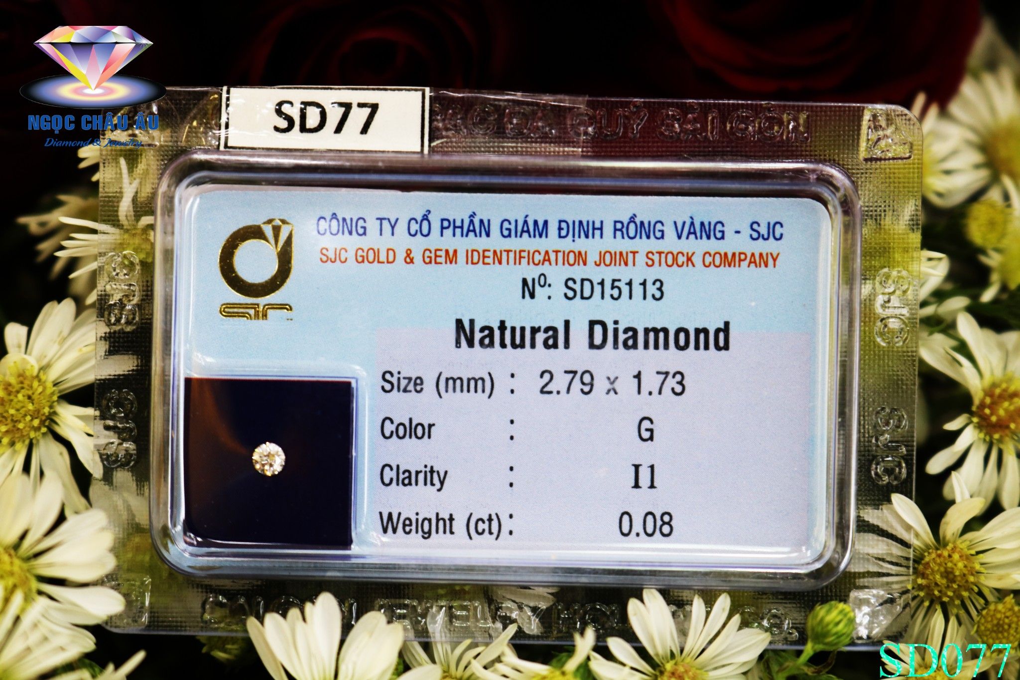  SD77-Kim Cương Thiên Nhiên 2.79x1.73mm; 0.08ct; G/I1 (SJC SD015113) 