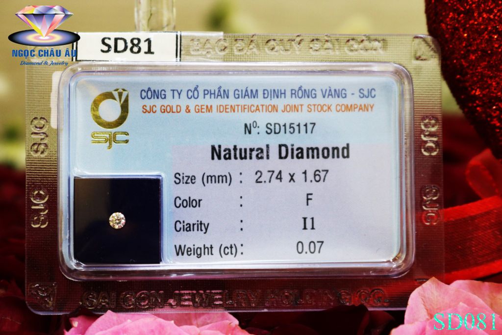  SD81-Kim Cương Thiên Nhiên 2.74x1.67mm; 0.07ct; F/I1 (SJC SD015117) 