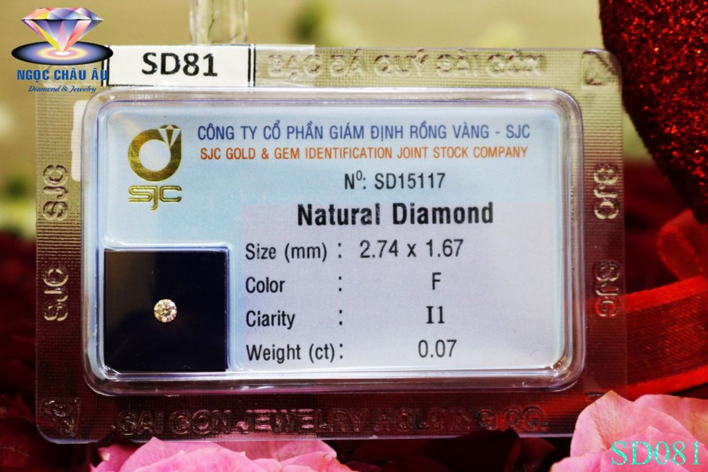 SD081-Kim Cương Thiên Nhiên 2.74x1.67mm; 0.07ct; F/I1 (SJC SD015117)