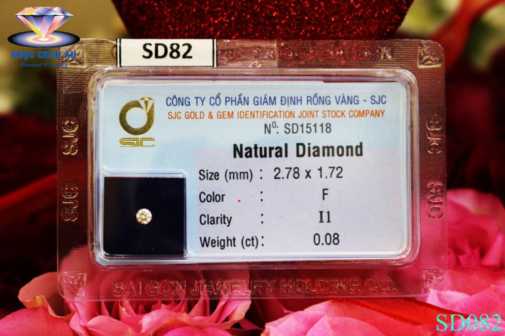 SD082-Kim Cương Thiên Nhiên 2.78x1.72mm; 0.08ct; F/I1 (SJC SD015118)