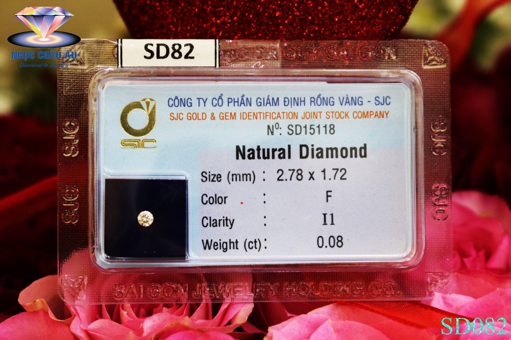 SD082-Kim Cương Thiên Nhiên 2.78x1.72mm; 0.08ct; F/I1 (SJC SD015118)