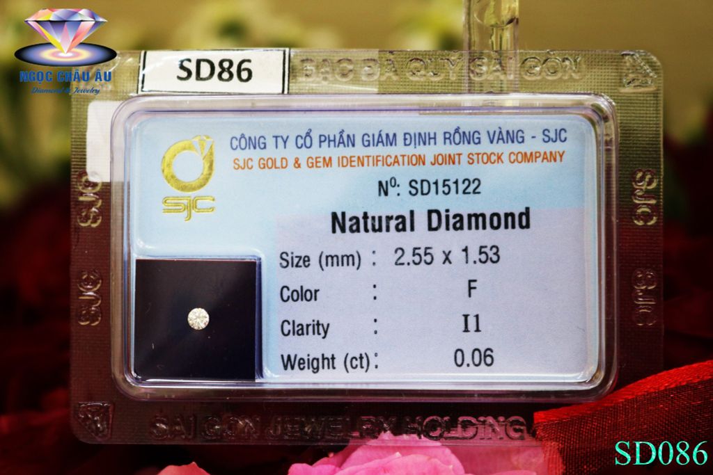  SD86-Kim Cương Thiên Nhiên 2.55x1.53mm; 0.06ct; F/I1 (SJC SD015122) 
