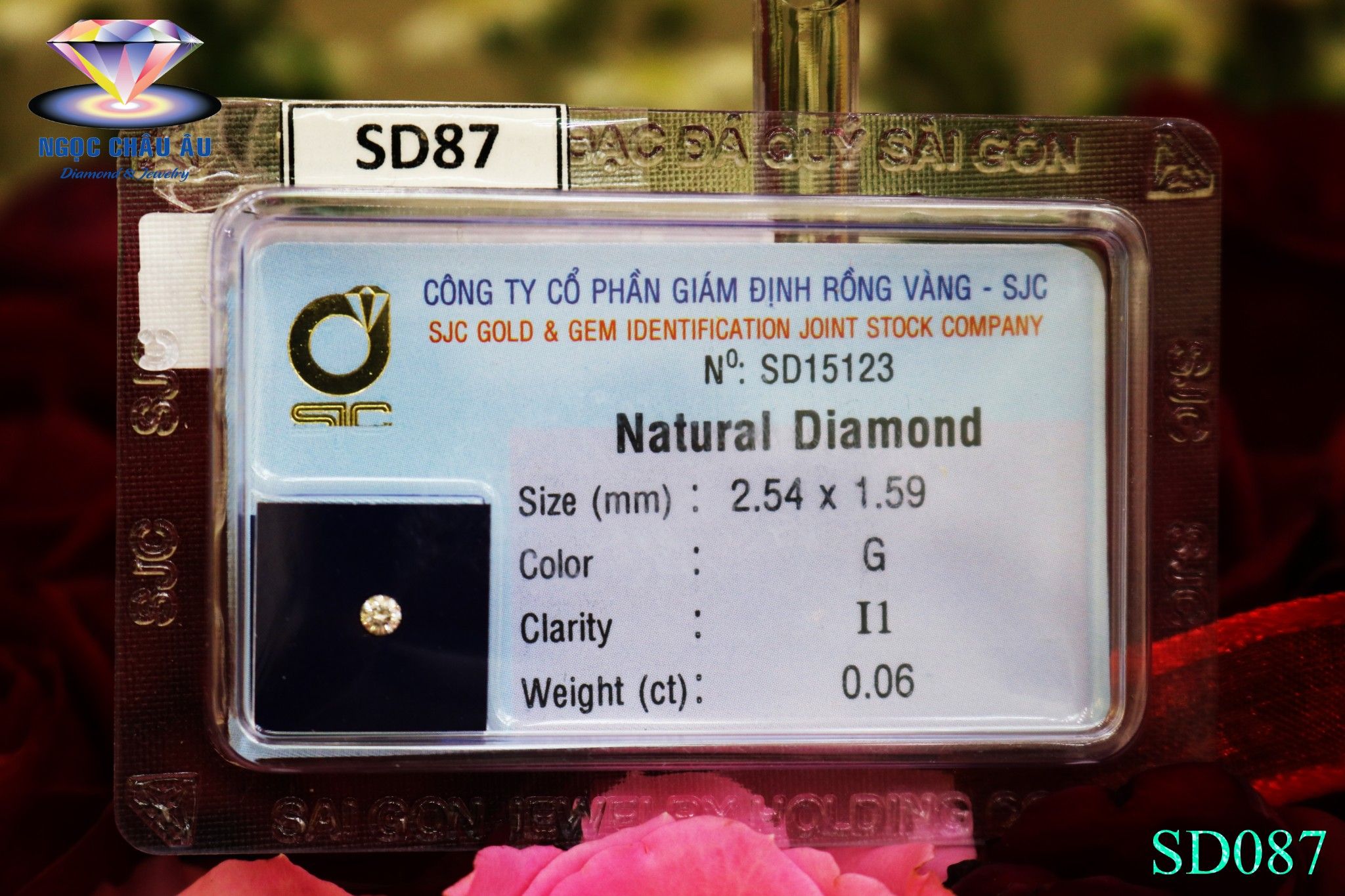 SD87-Kim Cương Thiên Nhiên 2.54x1.59mm; 0.06ct; G/I1 (SJC SD015123)