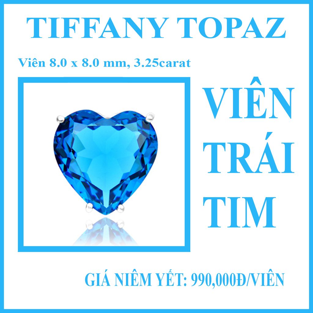 Blue Topaz - Heart 8x8mm