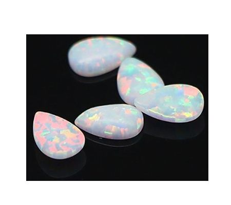 Opal trắng kem nhân tạo - Viên Pear