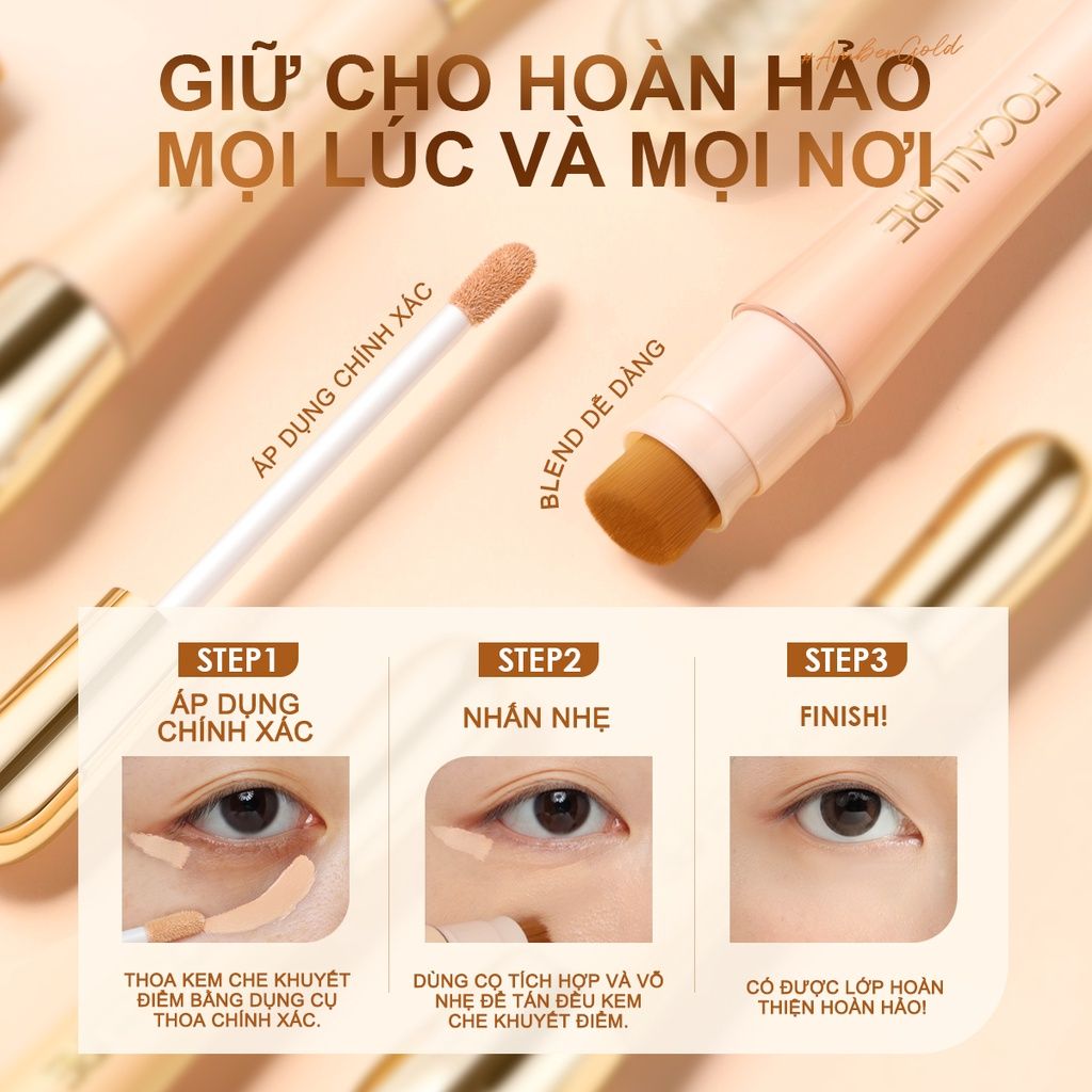Che Khuyết Điểm Kèm Cọ Che Phủ Cao FOCALLURE Soft Matte Complete Concealer | FA230