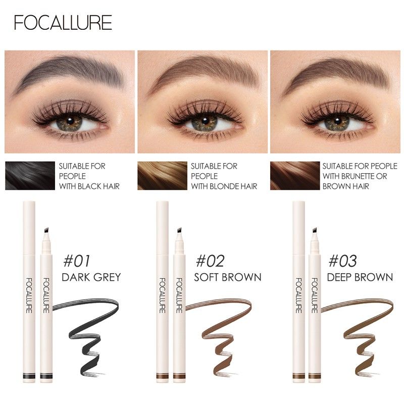 Bút Phẩy Sợi Chân Mày 3D FOCALLURE Fluffmax Tinted Brow Ink Pen | FA-161