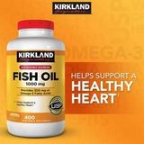  Viên Dầu Cá KIRKLAND Fish Oil 1000mg 400 viên - Mỹ (07/2025) 