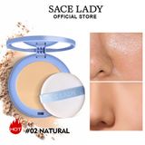  Phấn Phủ Nén Kiềm Dầu, Không Trôi SACE LADY Lasting Waterproof Oil Control Pressed Powder 