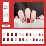  Hộp 24 Móng Tay Giả Đính Hạt, Đá Nails Box Cao Cấp Nội Địa Trung Kèm Keo Dán + Dũa Móng 