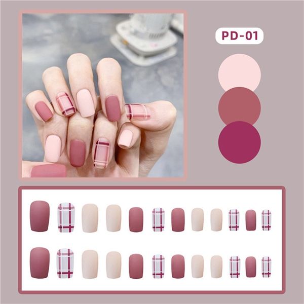 (Update Liên Tục) Set 24 Móng Tay Giả Nails Box Kèm Keo Dán Nội Đia Trung