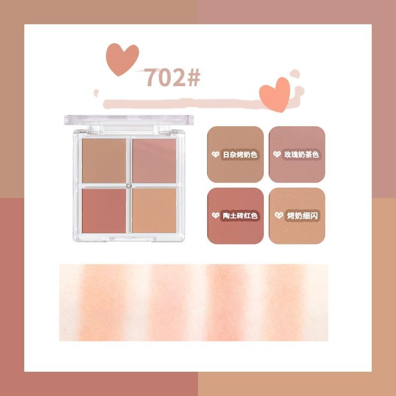Bảng Phấn Má Hồng 4 Ô GOGO TALES Soft Mist Naked Feeling Blush