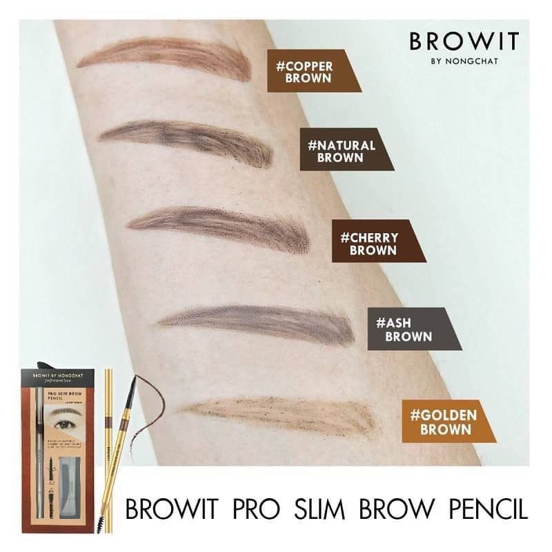  Chì Kẻ Mày Siêu Mảnh BROWIT by Nongchat Pro Slim Brown Pencil 