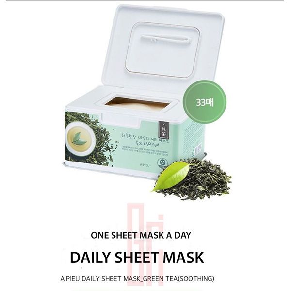 Hộp Mặt Nạ Giấy A’Pieu Green Tea Daily Sheet Mask