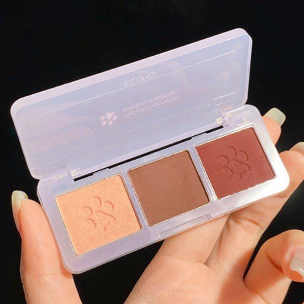 Bảng Phấn Mắt 3 Ô Màu Cute Claw Three-Color Eyeshadow Palette Nội Địa Trung Chính Hãng
