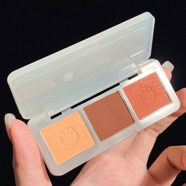 Bảng Phấn Mắt 3 Ô Màu Cute Claw Three-Color Eyeshadow Palette Nội Địa Trung Chính Hãng