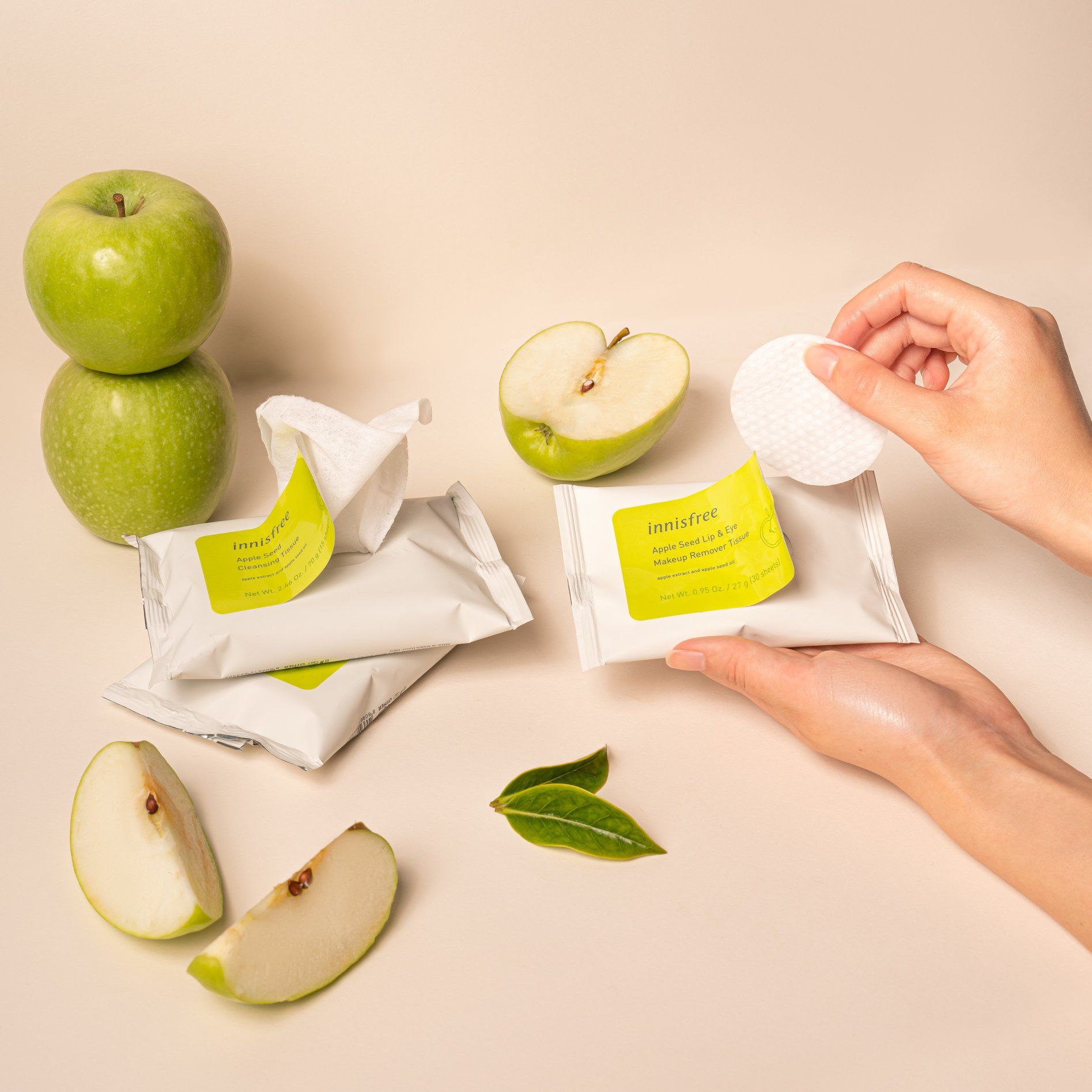  Khăn Tẩy Trang Innisfree Apple Seed Lip&Eye Makeup Remover Tissue (30 miếng) (DATE 27.08.2022) 