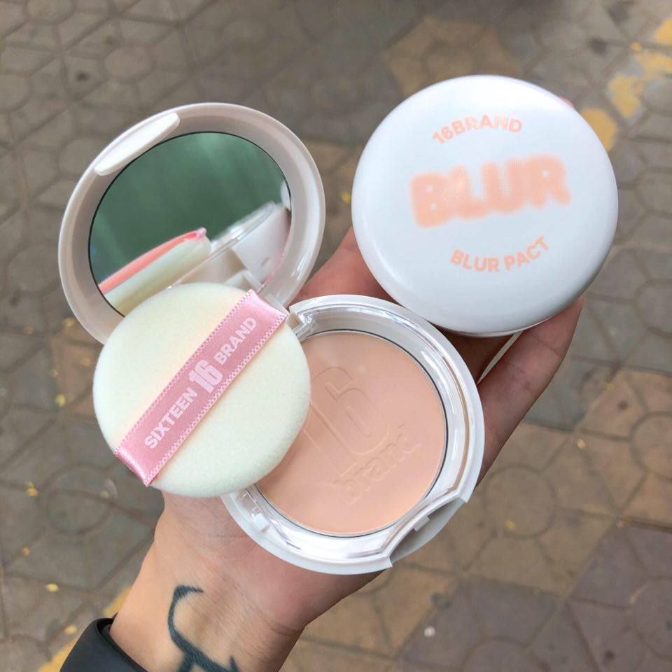 Phấn Phủ Kiềm Dầu 16Brand Blur Pact SPF50+ PA+++