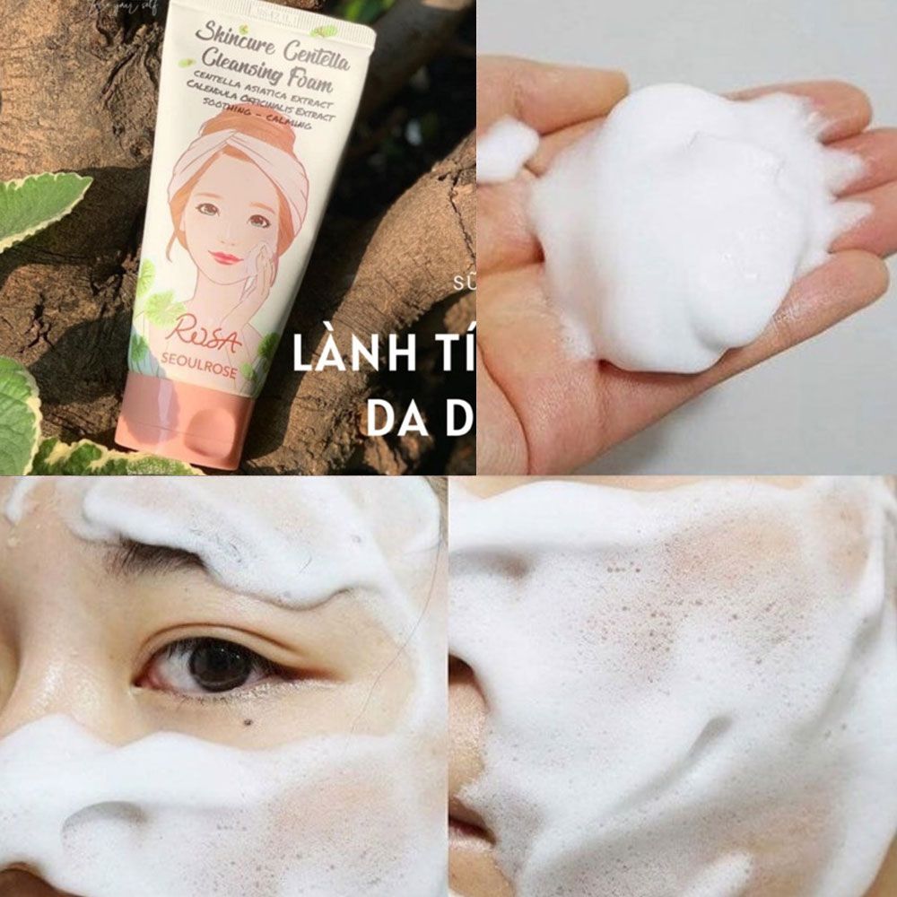 Sữa Rửa Mặt Rau Má Hoa Cúc SeoulRose Rosa Skincure Centella Cleansing Foam