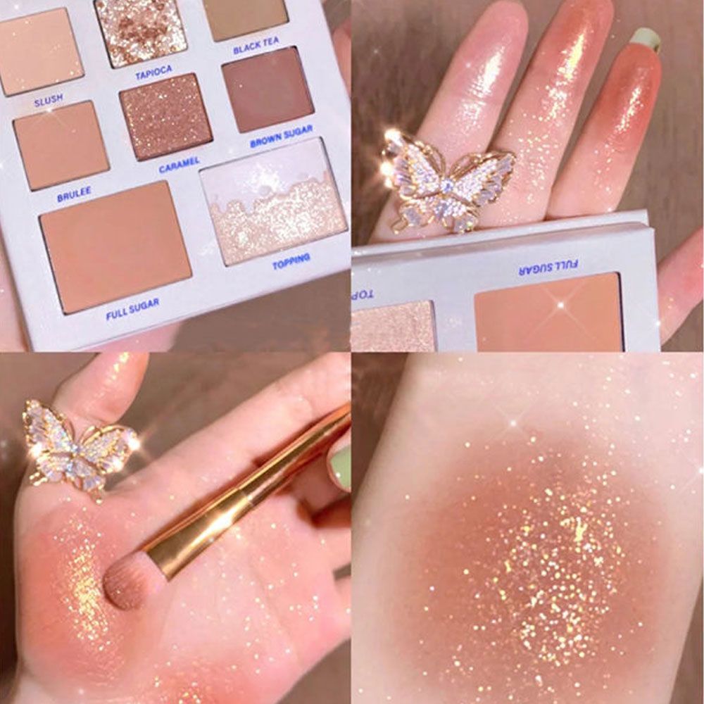 Bảng Phấn Mắt Dikalu Trà Sữa 8 Ô Màu Milk Tea Palette Nội Địa Trung Chính Hãng