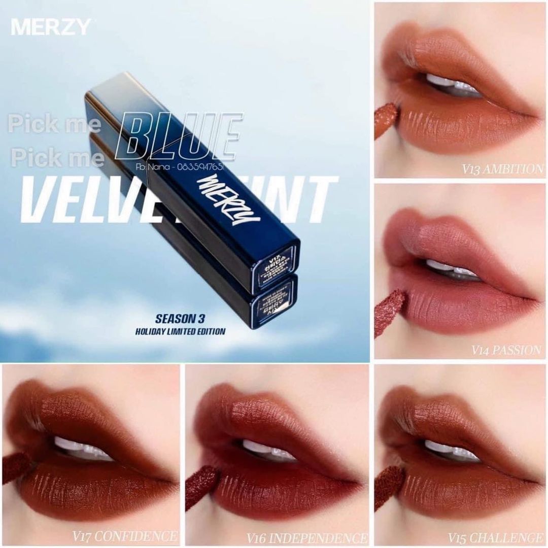  Son Kem Lì Merzy Blue Velvet Tint - Classy Marvelous You 