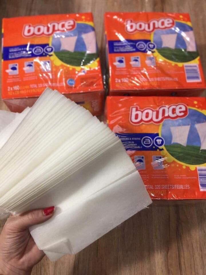  (Có Bán Lẻ) Giấy Thơm Quần Áo, Chống Ẩm Mốc BOUNCE 4 In 1 Dryer Sheets Mỹ 