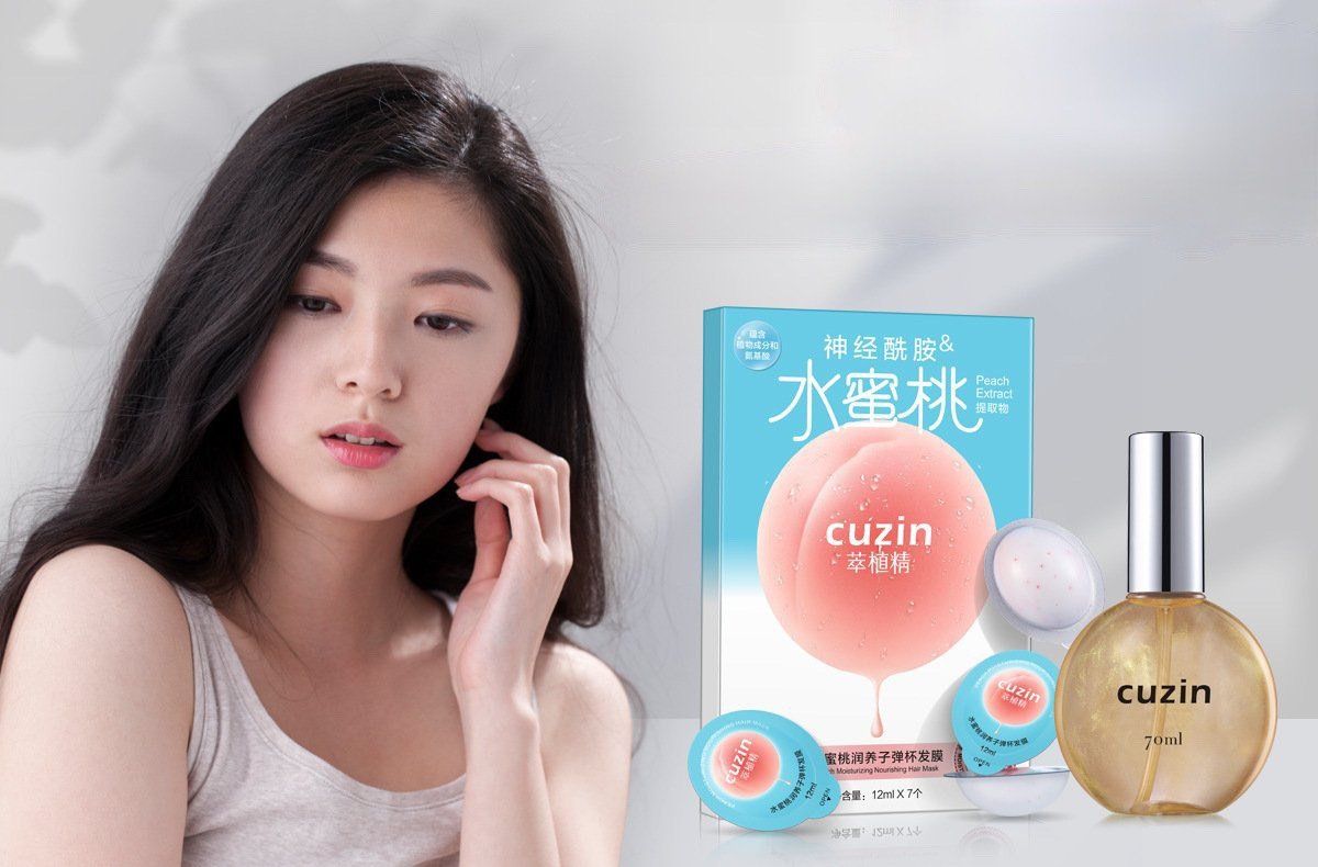 Viên Mặt Nạ Tóc Hương Đào Cuzin Peach Moisturizing Hair Mask Nội Địa Trung