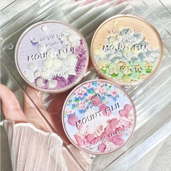  (Mẫu Mới 2022) Phấn Phủ Nén Fuji Hoa Anh Đào Kiềm Dầu  GOGO TALES Flower Girl Mount Fuji Pressed Powder 