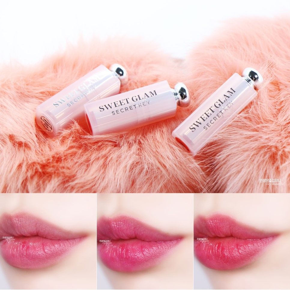 Set 3 son dưỡng có màu Secret Key Sweet Glam Tint Glow Mini Kit