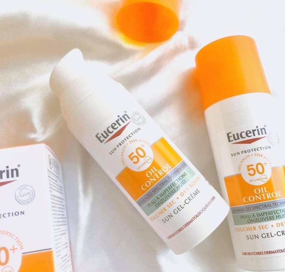  Kem Chống Nắng EUCERIN Cho Da Nhờn & Mụn 50ml Sun Gel-Creme Oil Control Dry Touch SPF 50+ UVB UVA 1/23 