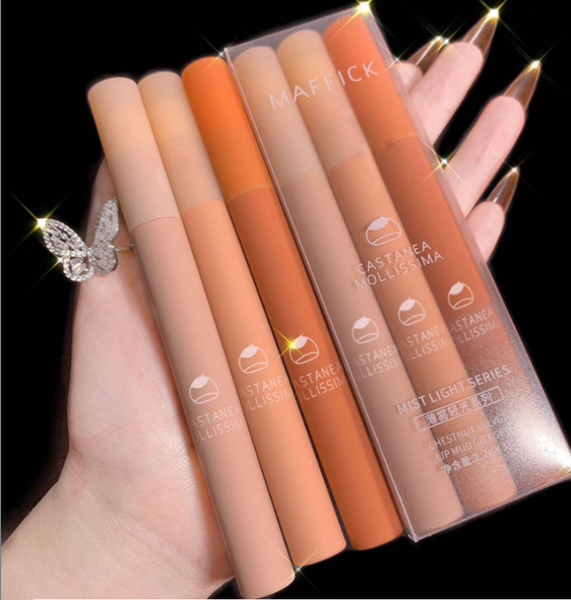  Set 3 Cây Son Kem Lì Nội Địa Trung Maffick Chestnut Velvet Lip Mud 