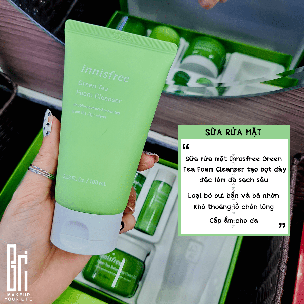 Bộ Chăm Sóc Da Innisfree Green Tea Balancing Skin Care Trio Set EX 6 Items ( Travel Exclusive)