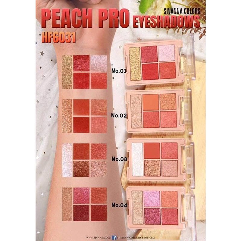 Màu Mắt Nhũ 5 Ô Sivanna Colors Peach Pro Eyeshadow HF6031
