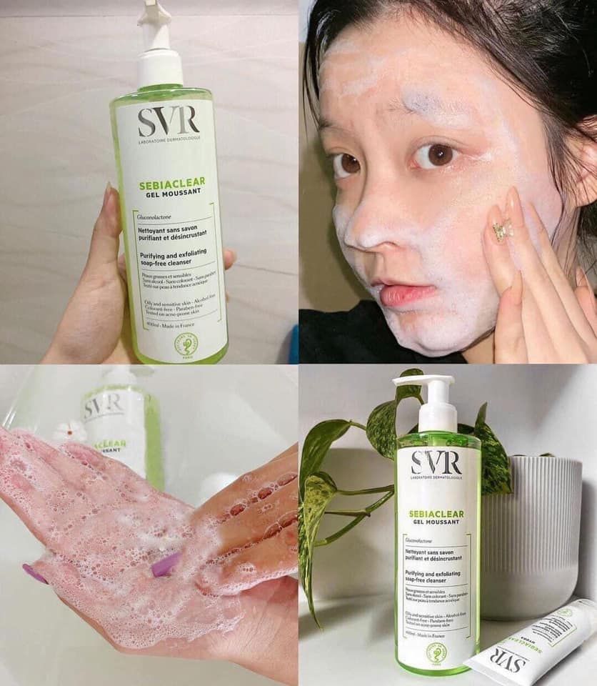 Sửa Rữa Mặt Dành Cho Da Dầu Mụn, Nhạy Cảm, Hỗn Hợp SVR Sebiaclear Gel Moussant (50/200/400ml)