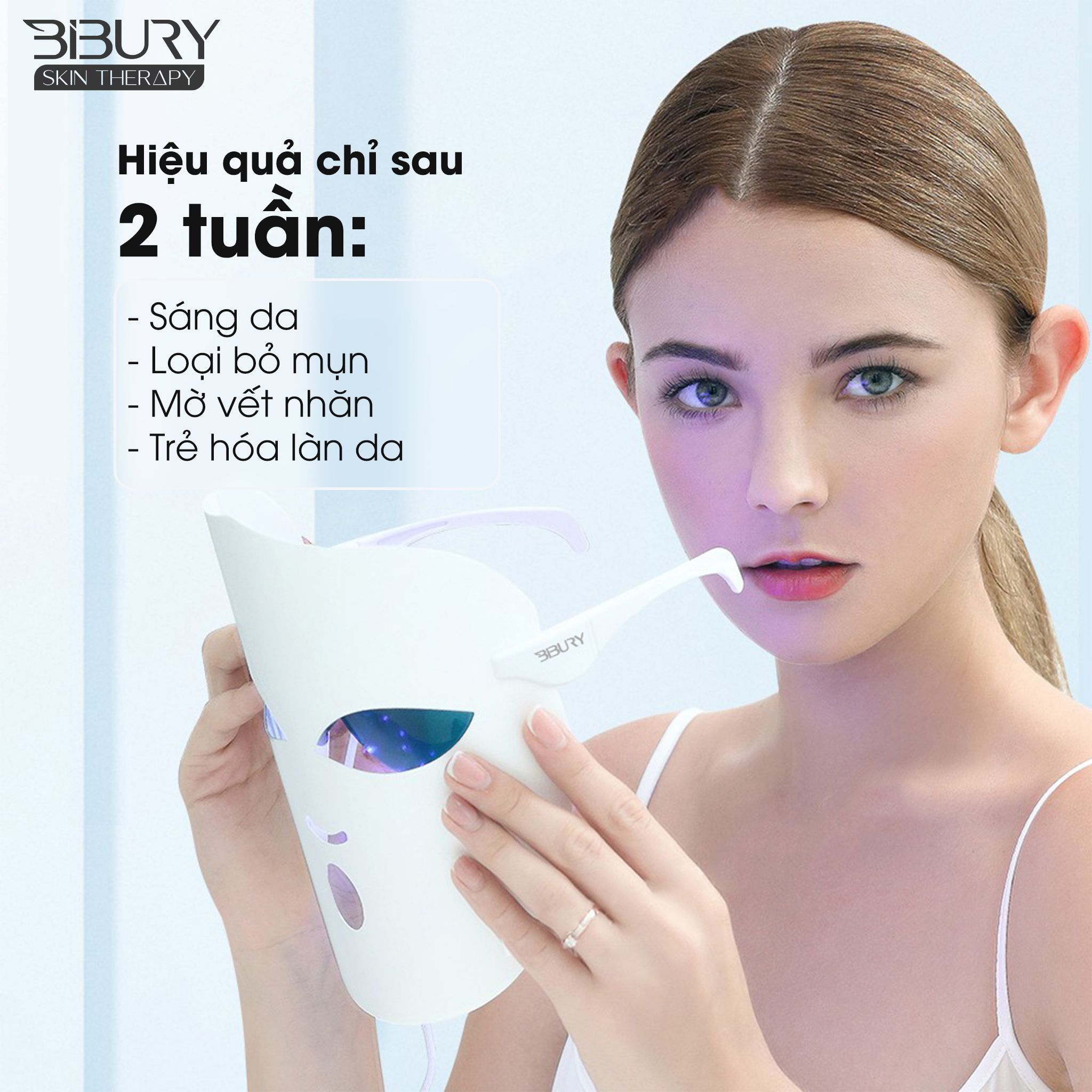  Mặt Nạ Ánh Sáng Sinh Học Trẻ Hóa Làn Da Phục Hồi Hư Tổn BIBURY Light Therapy Mask 