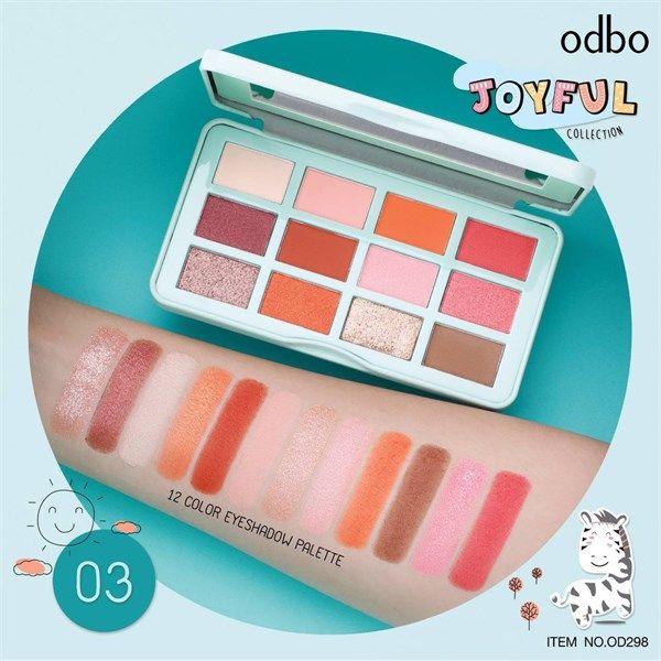 Bảng Phấn mắt Odbo Joyful 12 Color Eyeshadow Palette OD298