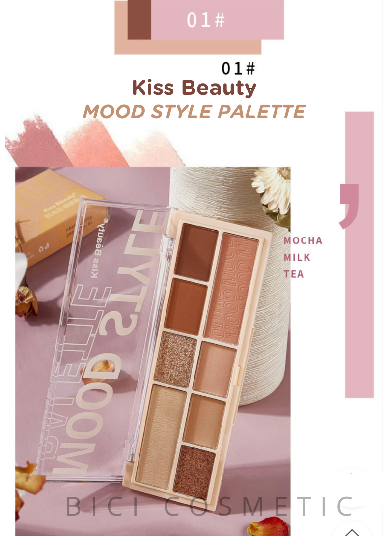 Bảng Phấn Mắt 8 Màu KISS BEAUTY Mood Style Palette Nội Địa Trung