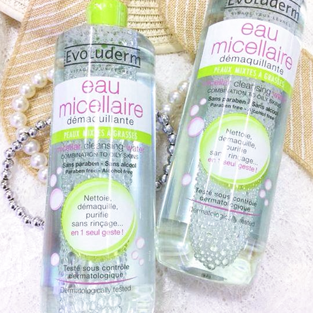 Nước Tẩy Trang Evoluderm Micellar Cleansing Water Xanh Lá - 500ml