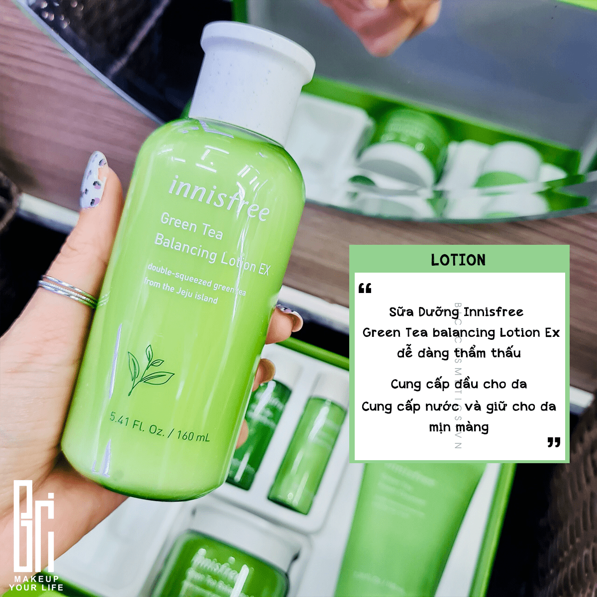 Bộ Chăm Sóc Da Innisfree Green Tea Balancing Skin Care Trio Set EX 6 Items ( Travel Exclusive)