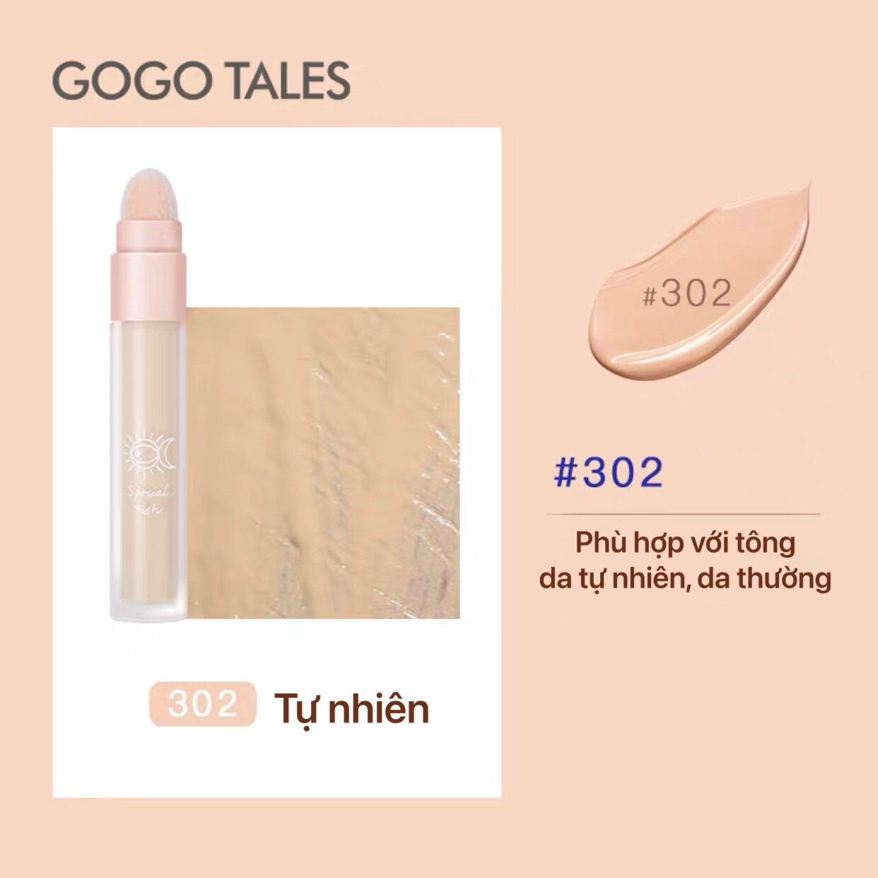 Che Khuyết Điểm 2 Đầu Tiện Lợi GOGO TALES Moisturizing Traceless Concealer