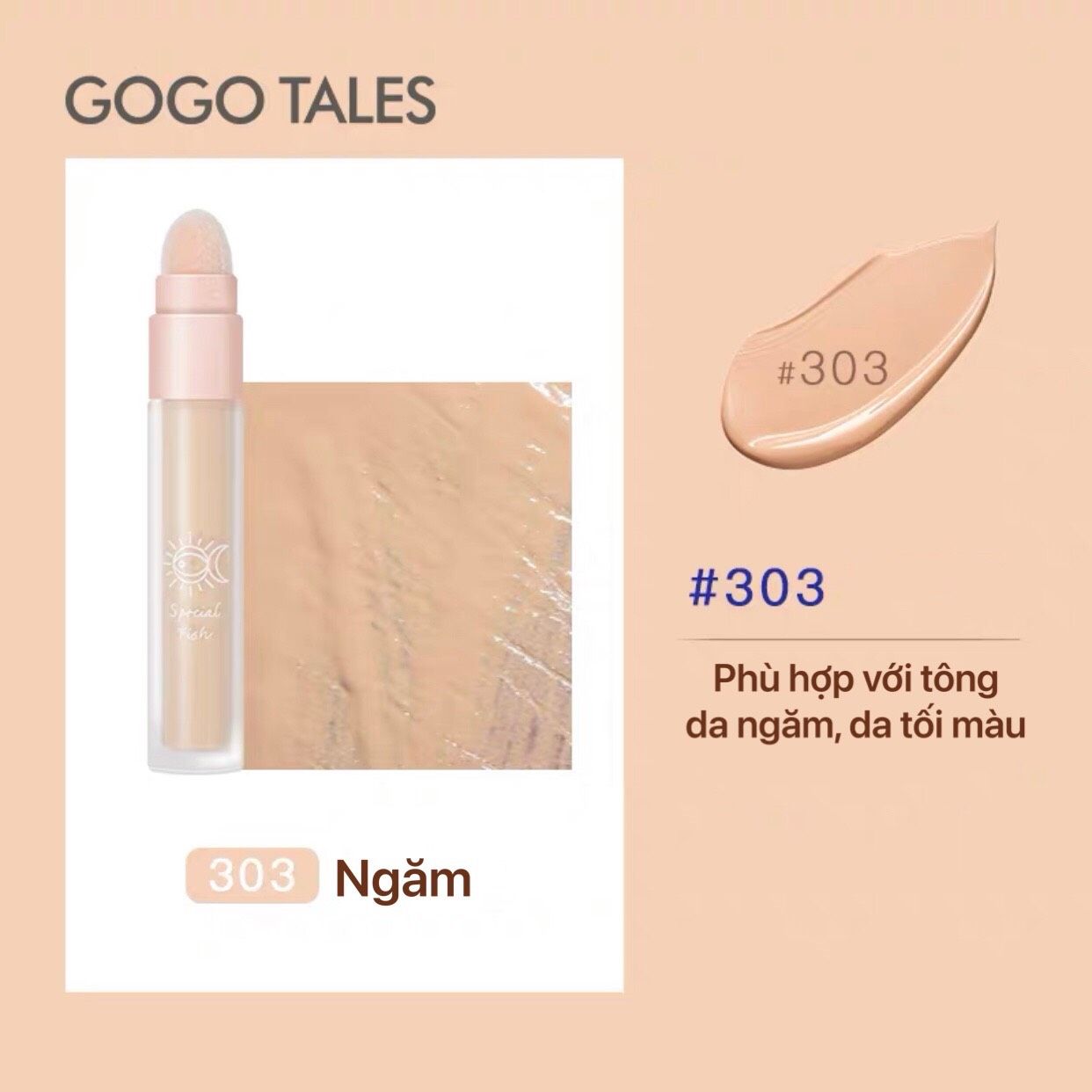  Che Khuyết Điểm 2 Đầu Tiện Lợi GOGO TALES Moisturizing Traceless Concealer Special Fish 