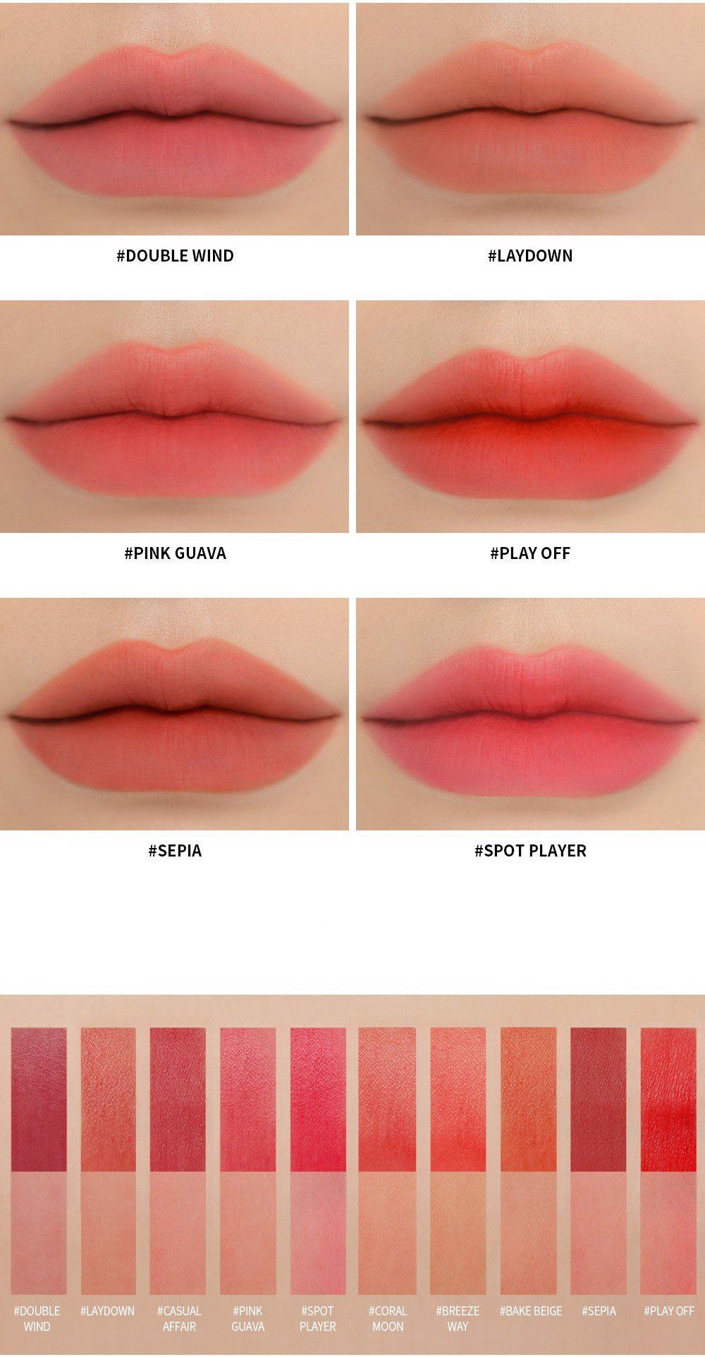 (FULL MÀU)Son Kem Tint Siêu Mịn 3CE Blur Water Tint