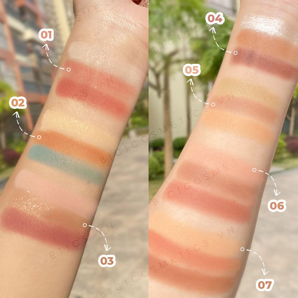 Bảng Phấn Mắt 3 Ô Màu Cute Claw Three-Color Eyeshadow Palette Nội Địa Trung Chính Hãng