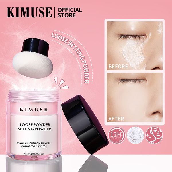  Phấn Bột Kiểm Soát Dầu Kèm Bông Phấn KIMUSE Mushroom Head Stamp Oil Control Loose Setting Powder 20g 